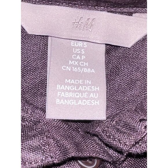 H&M Women’s 100% Linen Relaxed Fit Long Sleeve Button Shirt Sz S - Picture 6 of 9